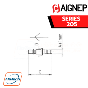 AIGNEP - SERIES 205 PLUG WITH REST FOR RUBBER HOSE