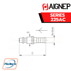 AIGNEP - SERIES 225AC STEEL PLUG WITH REST FOR RUBBER HOSE