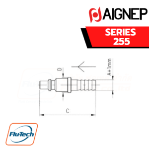 AIGNEP - SERIES 255 STEEL PLUG WITH REST FOR RUBBER HOSE