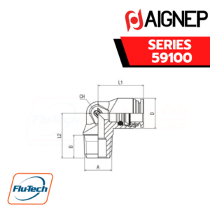 Aignep Food and Drink Series 59100 - ELBOW MALE ADAPTOR (TAPER)