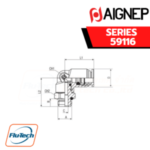 Aignep Food and Drink Series 59116 - ORIENTING ELBOW MALE ADAPTOR (PARALLEL)