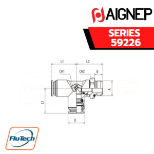 Aignep Food and Drink Series 59226 - ORIENTING TEE MALE ADAPTOR (PARALLEL) - OFF - SET LEG-1