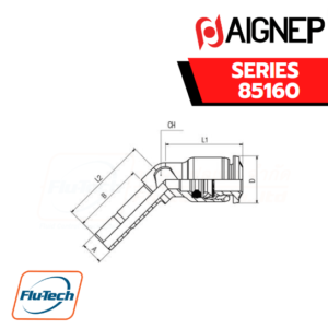 Aignep Push-In Fittings Serie 85160 INCH - 45° ORIENTING ELBOW