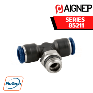 Aignep Push-In Fittings Serie 85211 INCH - ORIENTING TEE MALE ADAPTOR UNIVERSAL SHORT CENTRE LEG