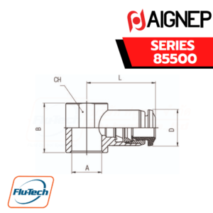 Aignep Push-In Fittings Serie 85500 INCH - SINGLE BANJO BODY