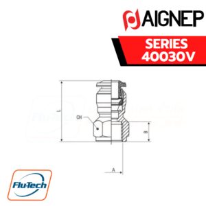 Aignep Push-In Fittings Series 40030V - STRAIGHT FEMALE ADAPTOR