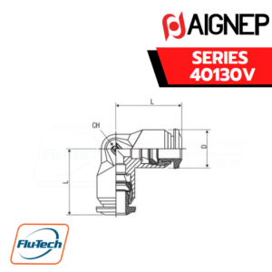 Aignep Push-In Fittings Series 40130V - ELBOW CONNECTOR