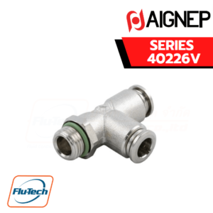 Aignep Push-In Fittings Series 40226V - ORIENTING TEE MALE ADAPTOR (PARALLEL) OFF - SET LEG