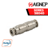 Aignep Push-In Fittings Series 58040 - STRAIGHT CONNECTOR