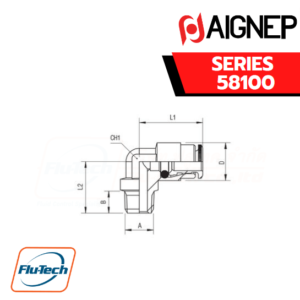 Aignep Push-In Fittings Series 58100 - ELBOW MALE ADAPTOR (TAPER)