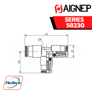 Aignep Push-In Fittings Series 58230 - TEE CONNECTOR