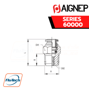 Aignep Push-In Fittings Series 60000 - STRAIGHT MALE ADAPTOR (TAPER)