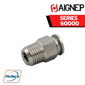 ข้อต่อลมตรง Aignep Push-In Fittings Series 60000 - STRAIGHT MALE ADAPTOR (TAPER)