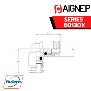 Aignep Push-In Fittings Series 60130X - ELBOW CONNECTOR