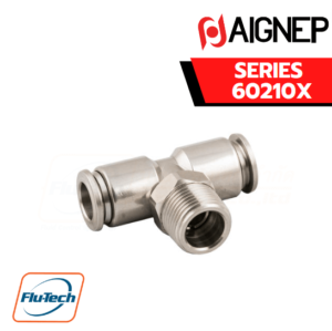 Aignep Push-In Fittings Series 60210X - ORIENTING TEE MALE ADAPTOR (TAPER)-CENTRE LEG