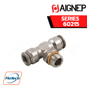 Aignep Push-In Fittings Series 60215 -ORIENTING TEE MALE ADAPTOR (PARALLEL)-CENTRE LEG