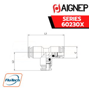 Aignep Push-In Fittings Series 60230X -TEE CONNECTOR