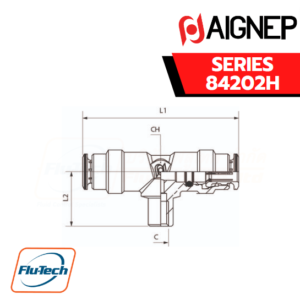 Aignep Push-In Fittings Series 84202H - PLUG-IN EQUAL RUN TEE