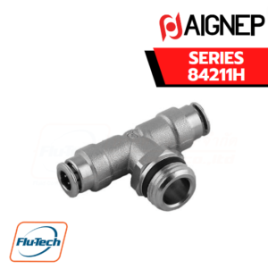 Aignep Push-In Fittings Series 84211H - ORIENTING TEE MALE ADAPTOR UNIVERSAL SHORT - CENTRE LEG