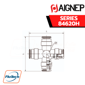 Aignep Push-In Fittings Series 84620H - CROSS CONNECTOR