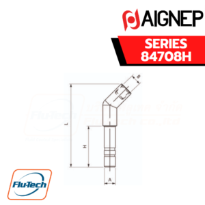 Aignep Push-In Fittings Series 84708H - REDUCER 45° FOR NOZZLE ADAPTER