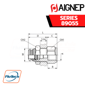 Aignep Push-In Fittings Series 89055 FEMALE BULKHEAD CONNECTOR (NPTF)-1