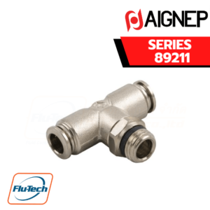 Aignep Push-In Fittings Series 89211 ORIENTING TEE MALE ADAPTOR UNIVERSAL SHORT - CENTRE LEG