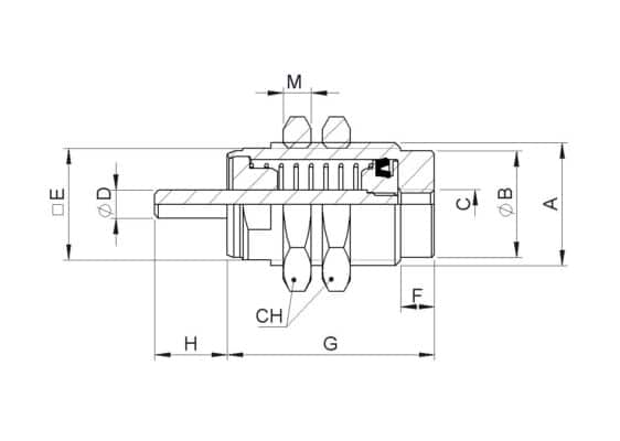 AIGNEP AUTOMATION Pneumatic Actuators - Cartridge Cylinders Series CA SINGLE-ACTING NO-THREADED PISTON ROD-1