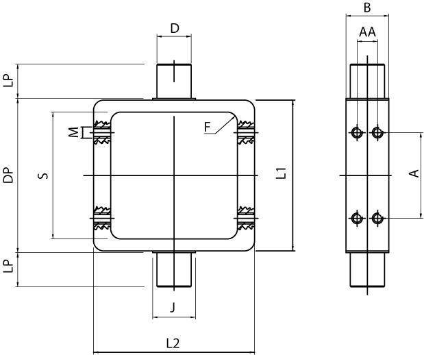 AIGNEP AUTOMATION - Pneumatic Actuators LCN SERIES INTERMEDIATE HINGE - STEEL-1