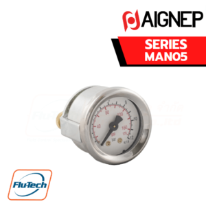 AIGNEP AUTOMATION - Pneumatic Actuators MAN05 SERIES MANOMETER BACK CONNECTION FOR PANEL MOUNTING WITH BRACKET, CHROMED FLANGE