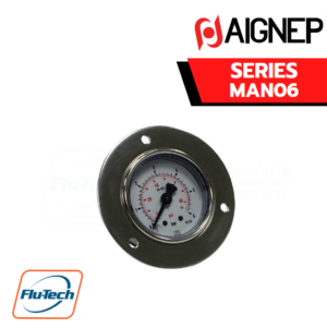 AIGNEP AUTOMATION - Pneumatic Actuators MAN06 SERIES MANOMETER BACK CONNECTION, 3 HOLES CHROMED FLANGE