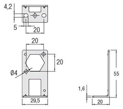 AIGNEP AUTOMATION - Pneumatic Actuators PR02B2 SERIES MOUNTING BRACKET - 90°-1