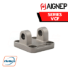 AIGNEP AUTOMATION - Pneumatic Actuators VCF SERIES FEMALE CLEVIS BRACKET SELF-LUBRICATING - ALUMINIUM