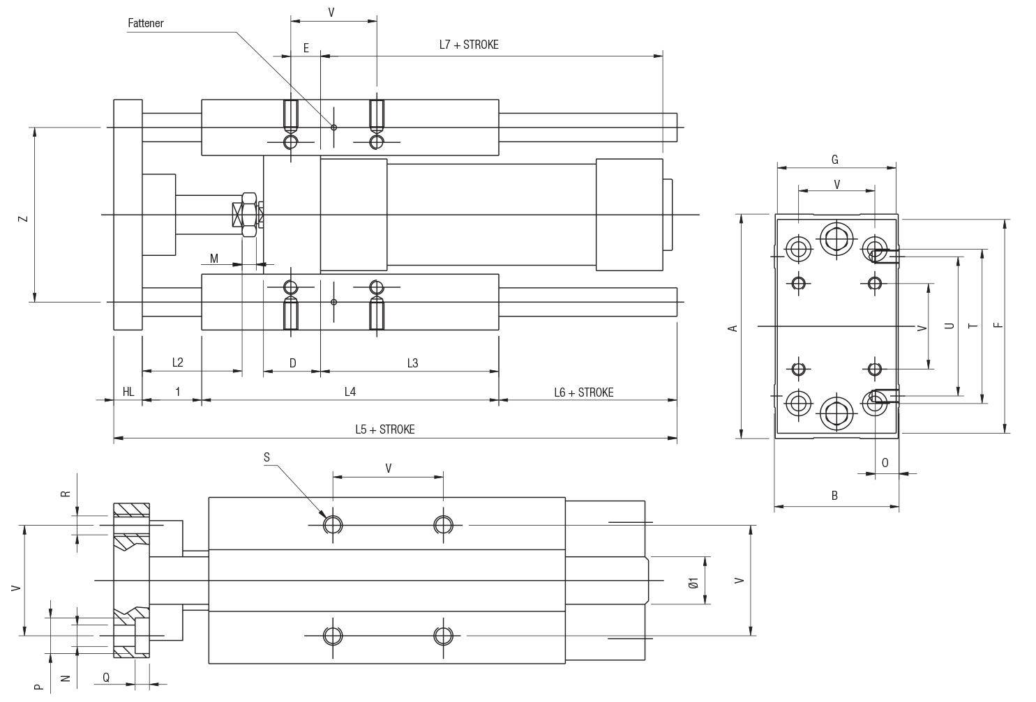 AIGNEP AUTOMATION - Pneumatic Actuators VLCHB SERIES GUIDE UNIT “H” WITH SELF LUBRICATING SINTERED BRONZE-1