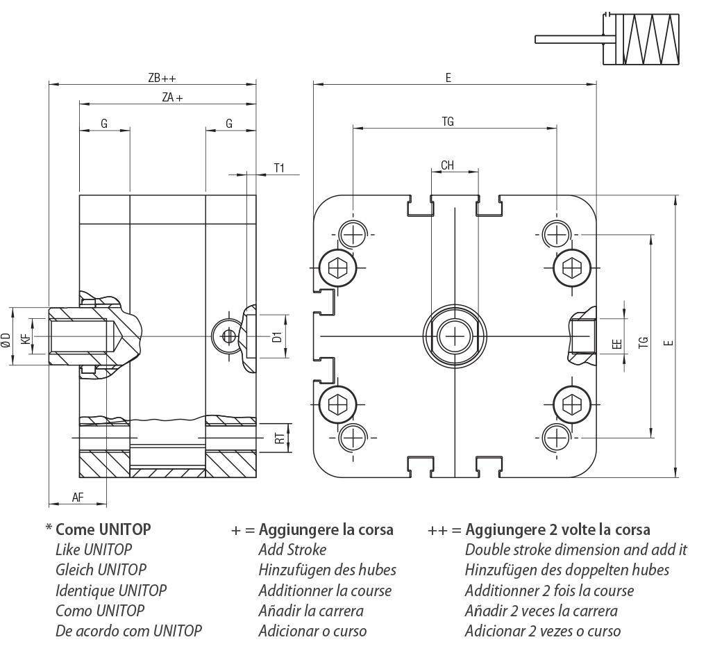 AIGNEP AUTOMATION - Pneumatic Actuators WD032100 SERIES SINGLE-ACTING MAGNETIC - SPRING THRUST - Bore from 32 to 100-1