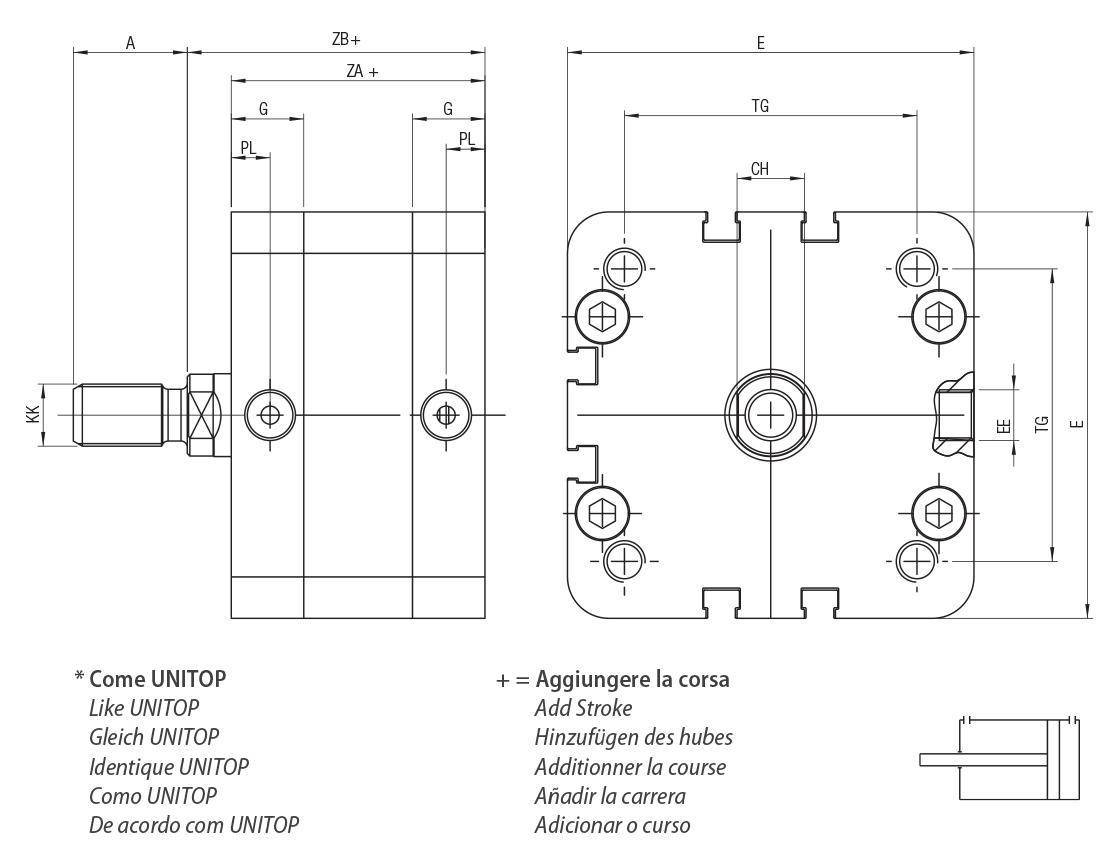 AIGNEP AUTOMATION - Pneumatic Actuators WFM032100 SERIES DOUBLE ACTING MAGNETIC - Male Rod - Bore from 32 to 100-1