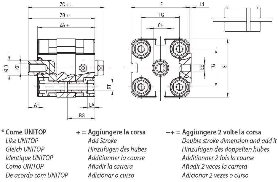 AIGNEP AUTOMATION - Pneumatic Actuators WJ020025 SERIES DOUBLE ACTING MAGNETIC WITH DOUBLE ROD END - Bore from 20 to 25-1