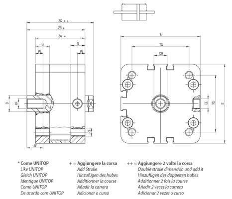 AIGNEP AUTOMATION - Pneumatic Actuators WJ032100 SERIES DOUBLE ACTING MAGNETIC WITH DOUBLE ROD END - Bore from 32 to 100-1