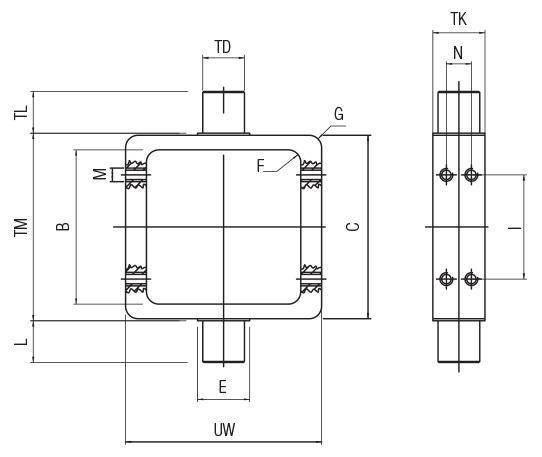 AIGNEP AUTOMATION - Pneumatic Actuators XCN SERIES INTERMEDIATE HINGE - STEEL-1