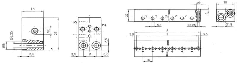 AIGNEP AUTOMATION VALVES - Series 07V2B INDIVIDUALS AND MULTIPLES BASES - 15 MM-1