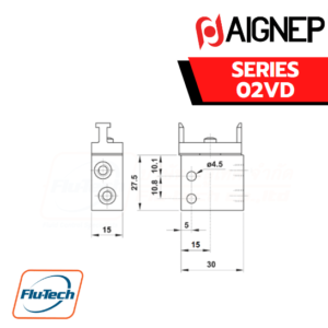 AIGNEP AUTOMATION - Valve 02VD MICROVALVE FOR PANEL MOUNTING ACTUATOR