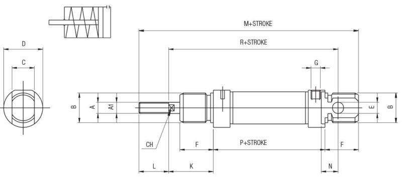 AIGNEP AUTOMATION - Valve MB SINGLE-ACTING MAGNETIC-DIMENSIONS