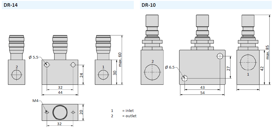 AIRTEC Series DR flow control valves-dimensions-1