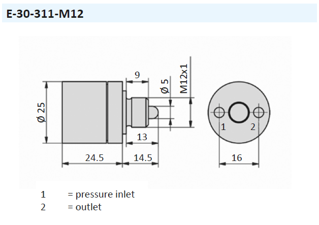 AIRTEC วาล์วควบคุมด้วยกลไก รุ่น E-30 - dimensions