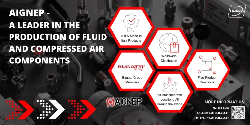AIGNEP SPA ITALY LEADER IN THE PRODUCTION OF FLUID AND COMPRESSED AIR COMPONENTS QUICK COUPLINGS FITTINGS TUBINGS FLU-TECH AUTHORIZED DISTRIBUTOR IN THAILAND flutech.co.th