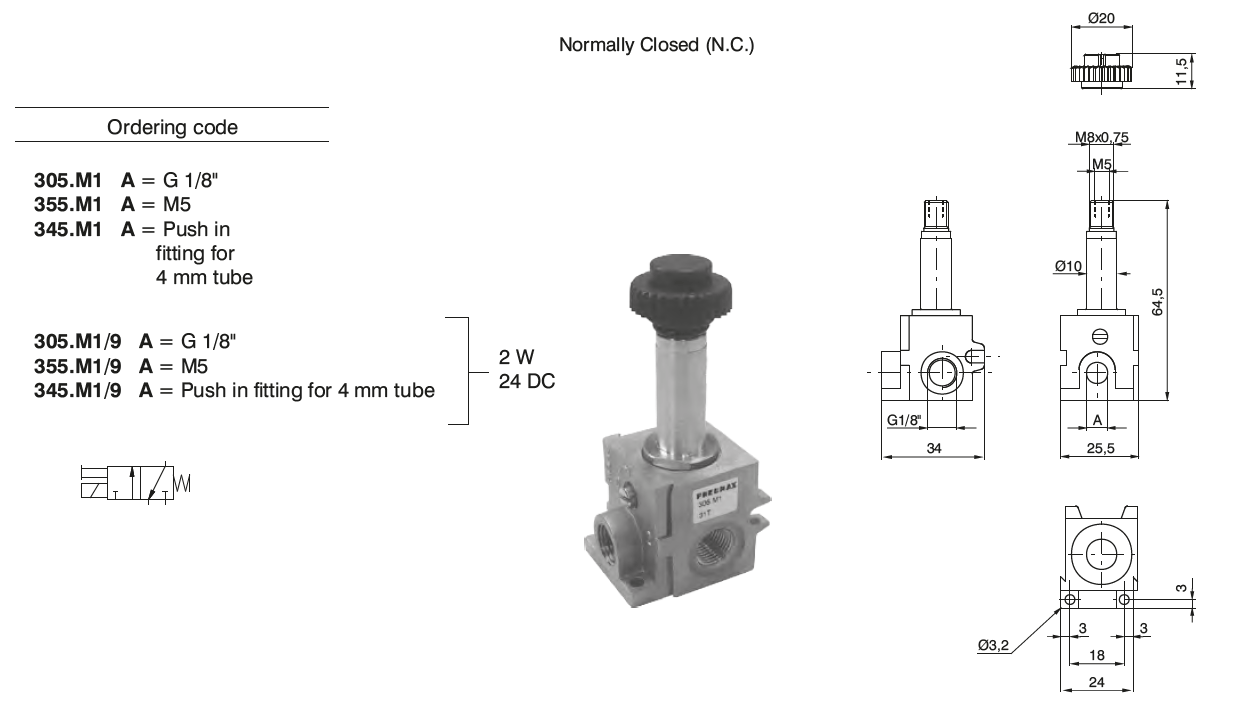 PNEUMAX - SERIES M (MECHANICAL)-N.C