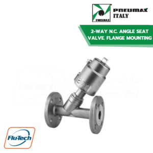 PNEUMAX - 2-WAY N.C. ANGLE SEAT VALVE. FLANGE MOUNTING (DESIGNED TO PREVENT WATER HAMMER)
