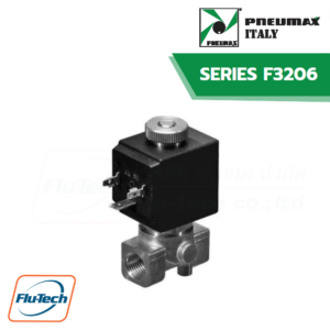 PNEUMAX - โซลินอยด์วาล์ว 2 ทาง รุ่น F3206 N.O. BRASS BODY, WITH G CONNECTION (ISO 228) – 1/8” AND 1/4”