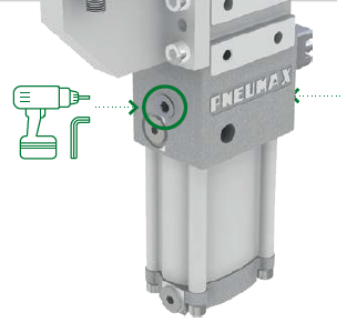 PNEUMAX - Pneumatic gripper clamps with fully adjustment opening angle JP40 Series