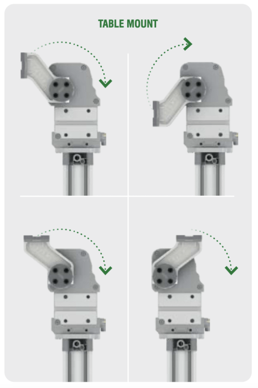 Pneumax - Mounting Position for Automotive Power Pivots - จุดยึด เดือนหมุน บนโต๊ะ - Flu-Tech Thailand